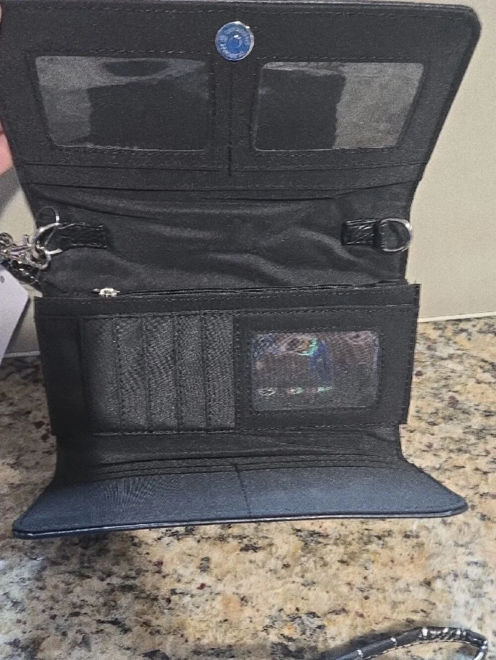 Black Embroidered Sugar Skull Crossbody Bag